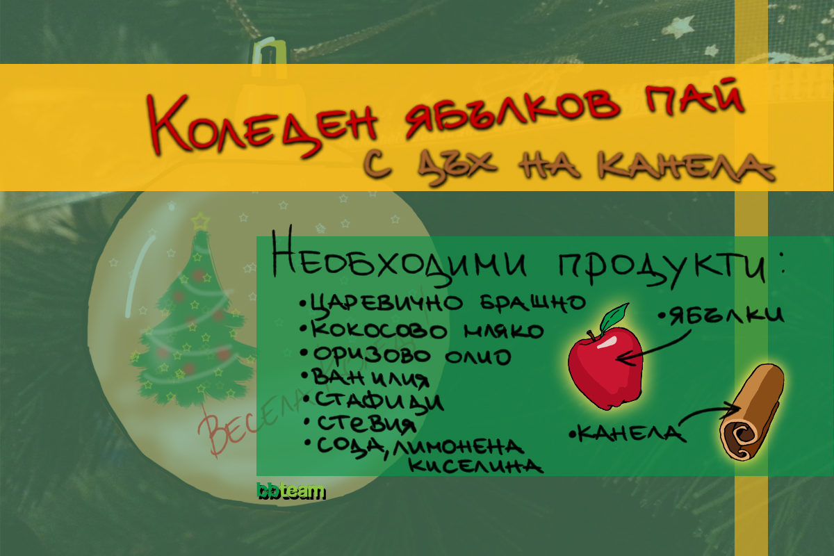 Коледен абълков пай с канела