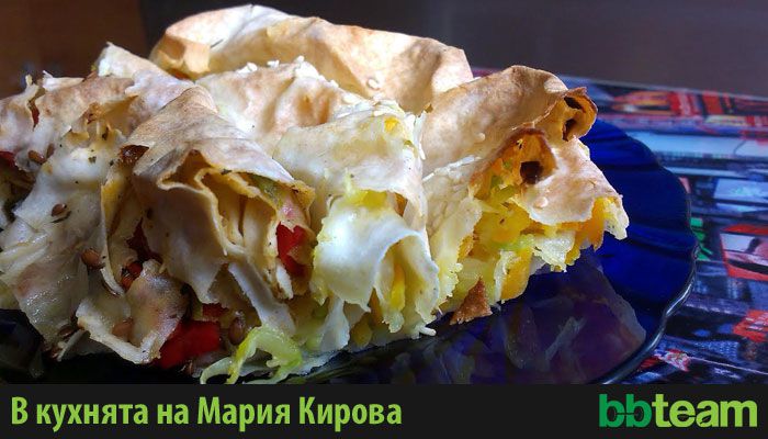 Зеленчукова баница с две плънки